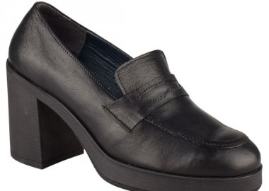 Γόβες με χοντρό τακούνι | Δερμάτινα | Υφαντίδης | 120058 | Μαύρο - Υφαντίδης - 